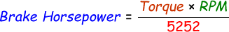 Brake Horsepower Formula Brake Horsepower Formula