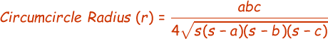 Circumcircle Radius Formula