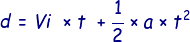 kinematic equations displacement formula