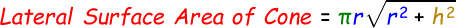 Lateral Surface Area of Cone Formula