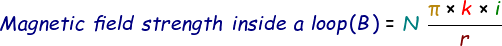Magnetic Field Strength Inside a Loop Formula