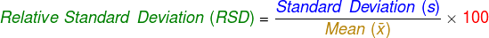 Relative Standard Deviation Formula