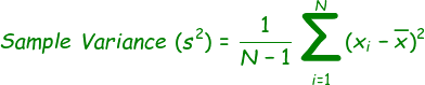 Sample Variance Formula