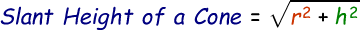 Slant Height of a Cone Formula