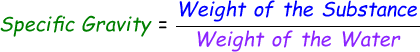 Specific Gravity Formula