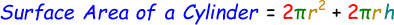 Surface Area of a Cylinder Formula